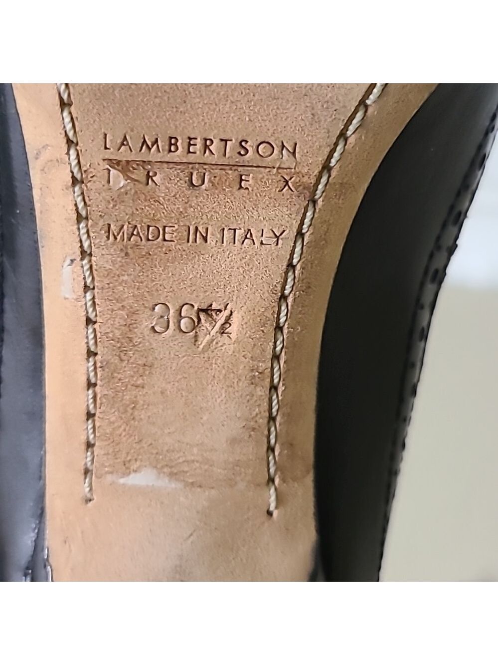 3.5 Inch Lambertson Truex Heels Made in Italy  36.5 EU Leather - Picture 6 of 10